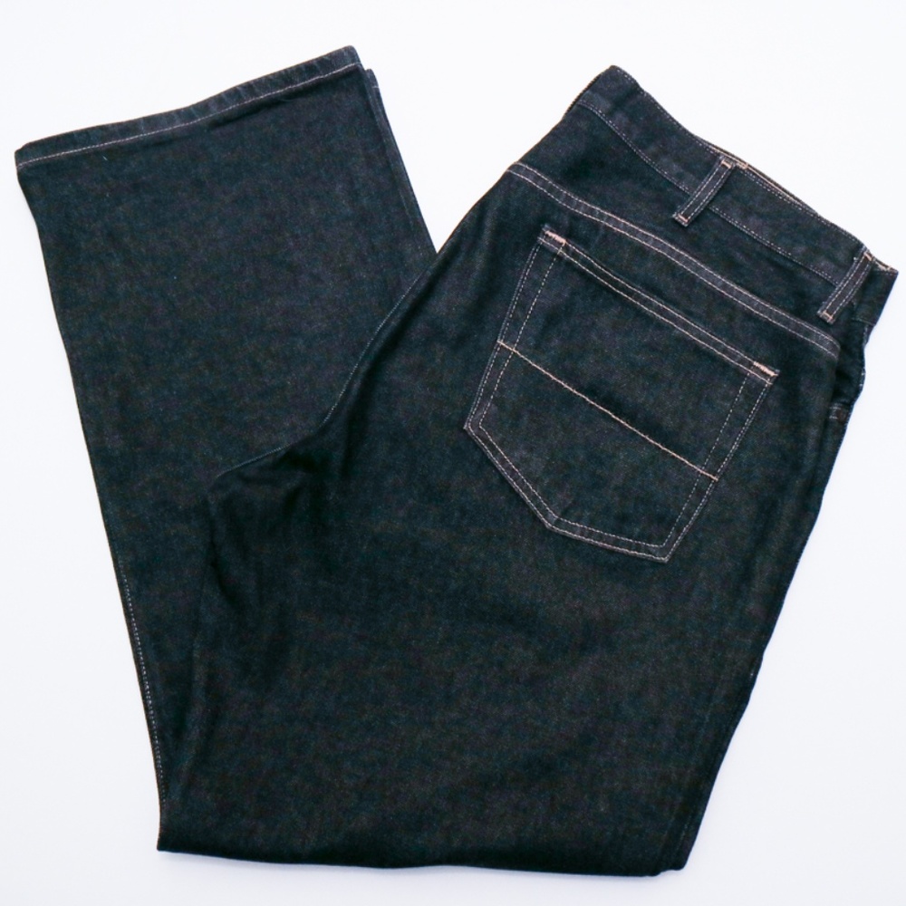 Mens Relaxed Straight Leg Dark Jeans